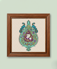 Glass Painting Elephant Peacock