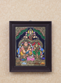Thanjavur Painting 15X12 Inch Kubera Lakshmi