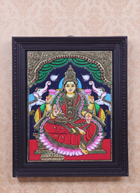 Thanjavur Painting 20X16 Inch Gajalakshmi