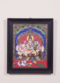 Thanjavur Painting 20X16 Inch Siva Family