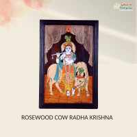 Rosewood Cow Radhakrishna Panel
