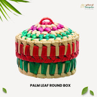 Palm Leaf Round box