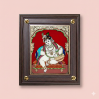 Glass Painting Butter Krishna