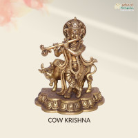 Brass Cow Krishna