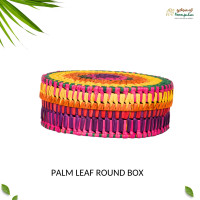 Palm Leaf Round Box