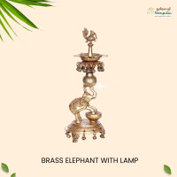 Brass Elephant with Lamp