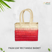 Palm Leaf Shopping Rectangle Basket