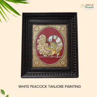 White Peacock Thanjavur Painting