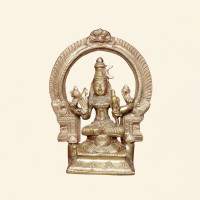 Bronze 6 Inch Sitting Kamatchi with Thiruvachi