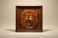 Lion Face ( wood Cut print)