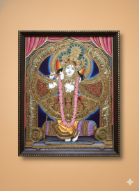 Thanjavur Painting Krishna with Flute