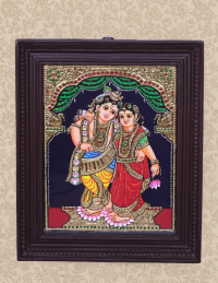 Tanjore Painting  Krishna Radha 15x12 inch