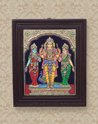 Tanjore Painting  Murugan Valli Theivanai 15x12 inch