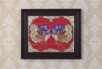 Tanjore Painting Peacock 15x12 inch