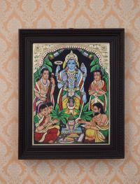 Tanjore Painting  Ramar Patta Abshekam15x12 inch