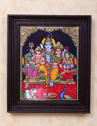 Tanjore Painting  Sivan Family 15x12 inch