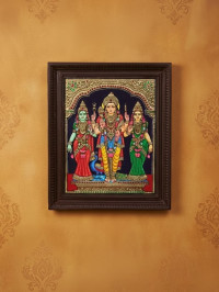 Tanjore Painting  Murugan Valli Theivanai 15x12 inch