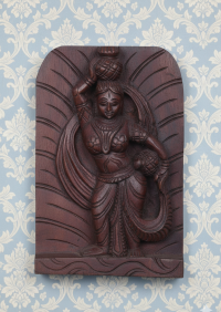 Wooden Lady pot Panel 12x6 inch