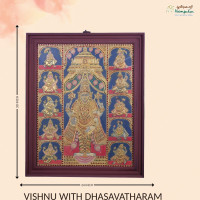 Thanjavur Painting Vishnu with Dhasavatharam