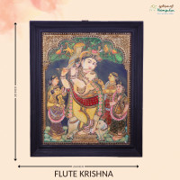 Thanjavur Painting Flute Krishna