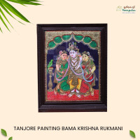 Thanjavur Painting Bama Krishna Rukmani