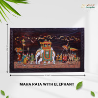 Rosewood Panel Maharaja With Elephant