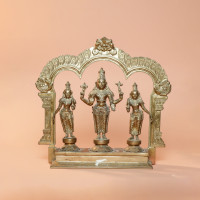 Bronze 15 Inch Perumal Set Yogasana Peedam