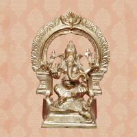 Bronze 5 Inch Sitting Ganesh with Arch