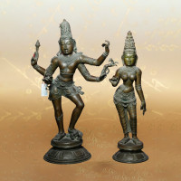 Bronze 31 Inch Siva Parvathi Dancing