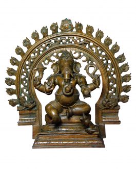 Bronze Sitting Ganesh With Thiruvatchi